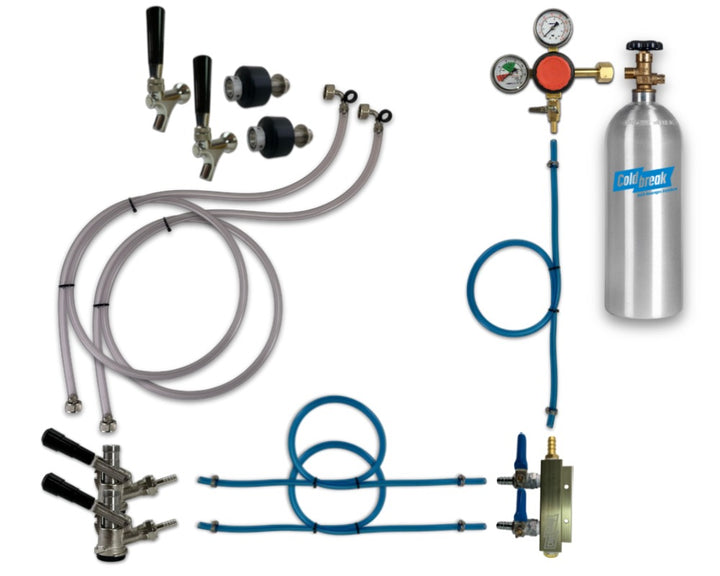 2-Tap Kegerator Kit, Stainless Steel