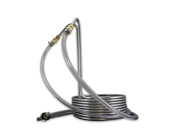 25’ Stainless Steel Immersion Wort Chiller, 3-6 Gallon Batch