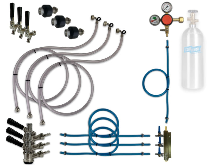 3-Tap Kegerator Kit, Stainless Steel