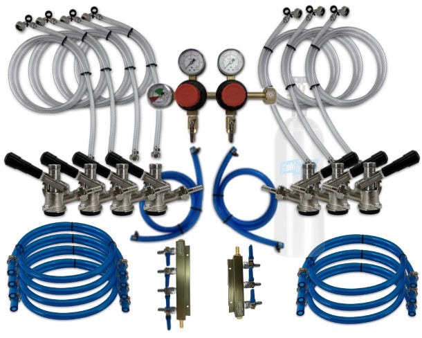 Build Your Own, Dual Regulator, CO2, Sankey D Kit (5-8 Taps)