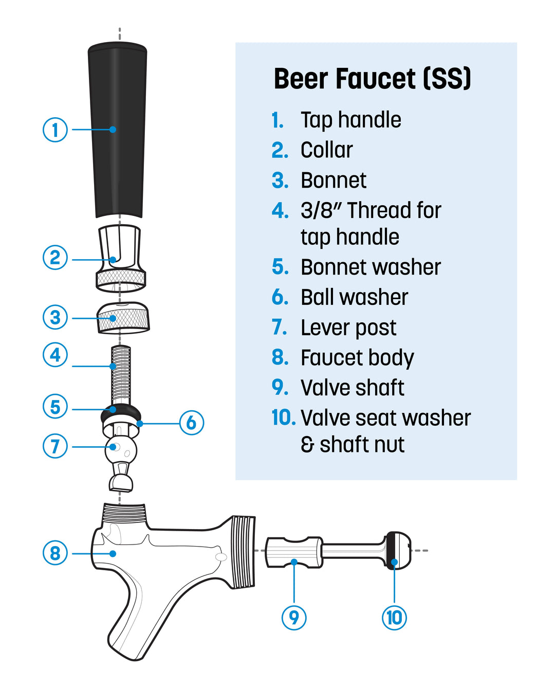 Beer Faucet, Gold, Brass