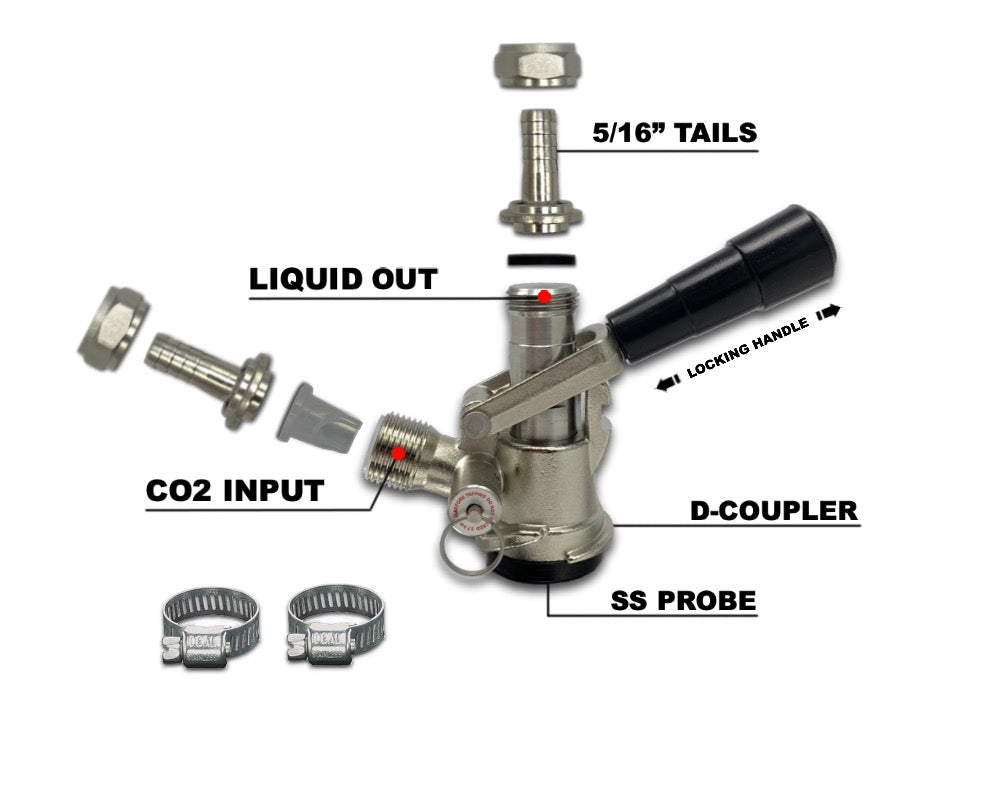 D-Type, USA Sankey Keg Coupler, SS Assembly by Coldbreak