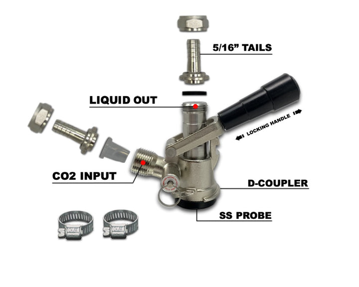 D-Type, USA Sankey Keg Coupler, SS Assembly by Coldbreak