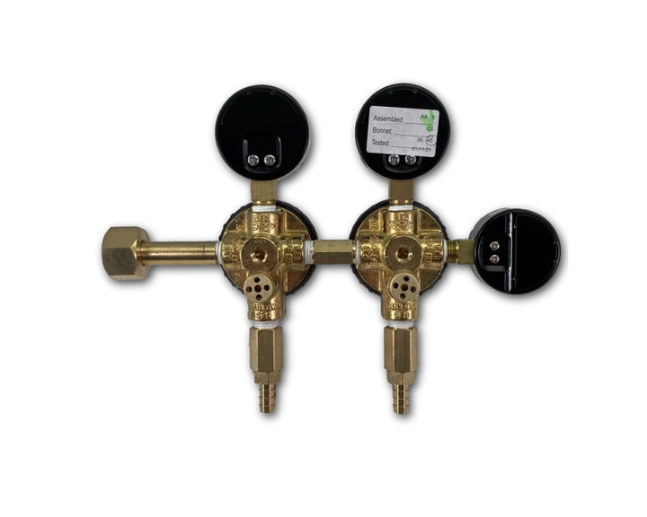 C02 Dual Regulator with Dual Gauges Back by Coldbreak