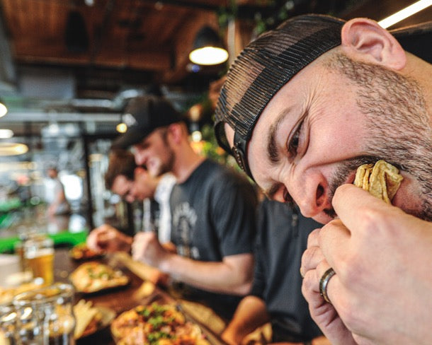 Coldbreak staff eating tacos